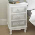 LPD Furniture Brittany 3 Drawer Bedside Table White