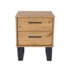 Texas 2 Drawer Bedside Cabinet Antique Waxed Pine