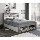 Fabio Grey And White Wooden Storage Bed Double
