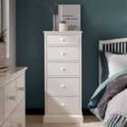 Rigby White 5 Drawer Tall Chest