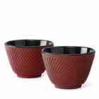Bredemeijer Set of 2 Tea Cups Xilin Design Cast Iron - Red