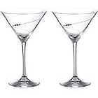 Silhouette Collection Hand Cut Martini Glasses Adorned With Swarovski Crystals - Set Of 2