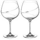 Silhouette Collection Hand Cut Gin Glasses Adorned With Swarovski Crystals - Set Of 2