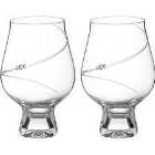 Silhouette Collection Hand Cut Gin Goblets Adorned With Swarovski Crystals - Set Of 2