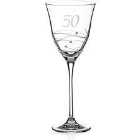 Diamante Home 50Th Birthday Crystal Wine Glass Adorned With Swarovski Crystals