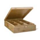Bredemeijer Tea Box In Bamboo With 9 Inner Compartments No Window In Lid In Natural