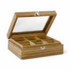 Bredemeijer Tea Box In Bamboo With 6 Inner Compartments With Window In Lid In Natural