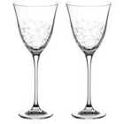 Diamante Home Floral Collection White Wine Glasses - Set Of 2