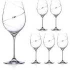 Silhouette Collection Hand Cut Red Wine Glasses Adorned With Swarovski Crystals - Set Of 6