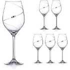 Silhouette Collection Hand Cut White Wine Glasses Adorned With Swarovski Crystals - Set Of 6