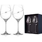 Silhouette Collection Hand Cut Red Wine Glasses Adorned With Swarovski Crystals - Set Of 2