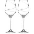 Diamante Home Toast Swirl Wine Glasses Set Of 2