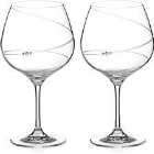 Diamante Home Toast Swirl Collection Gin Glasses Set Of 2