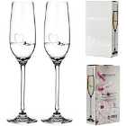 Diamante Home Petit Heart Collection Champagne Flutes - Set Of 2