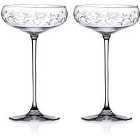 Diamante Home Arabesque Collection Champagne Saucers - Set Of 2