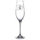 Diamante Home 30Th Birthday Platinum Champagne Flute Adorned With Swarovski Crystals