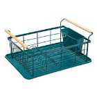 5Five Modern Dishrack With Bamboo Handle - Teal