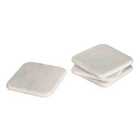 Set Of Four Off White Marble Square Coasters