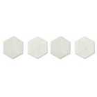 Set Of Four White Marble Hexagonal Coasters