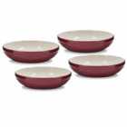Barbary & Oak Foundry Pasta Bowls, Set Of 4 - Red