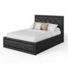 Hollywood Ottoman Double Bed Faux Leather Black