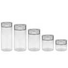 Tramontina 5 Piece Glass Canister Set With Airtight Seal