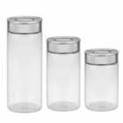 Tramontina 3 Pcs. Glass Canister Set With Airtight Seal