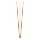 Rothley 710Mm 3 Pin Hairpin Leg Polished Copper Set Of 4