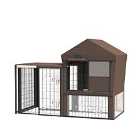 Pawhut Rabbit Hutch Cover Bunny Guinea Pig Cage Water-resistant Protector - Brown