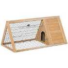 Pawhut Outside Wooden Rabbit Hutch With Outside Area - Brown