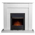 Adam 2kW Sutton Fireplace in Pure White with Colorado Electric Fire in Black 43 Inch