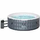 Outsunny Inflatable Hot Tub Spa With And Pump 4-6 Person - Grey