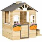 Outsunny Wooden Kids Playhouse Outdoor Garden Games Cottage