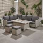 Pacific Lifestyle Antigua Corner Dining Set with Adjustable Table - Stone Grey