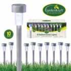 Gardenkraft 10-pack Of Bollard Solar Stake Lights - White