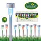 Gardenkraft 10-pack Of Bollard Solar Stake Lights - Stainless Steel