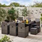 Furniture Box Monaco Grey Rattan Garden 10 Seat Dining Set
