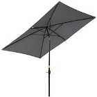 Outsunny 2 X 3M Garden Parasol Rectangular Market Umbrella - Dark Grey