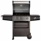 Zanussi 4 Burner Gas BBQ With Side Burner with Cover - Black