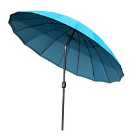 Outsunny 2.4M Round Curved Adjustable Parasol Outdoor Metal Pole - Turquoise