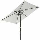 Outsunny 2 X 3M Garden Parasol Rectangular Market Umbrella - Cream White