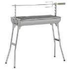 Outsunny Charcoal BBQ Rotisserie Roaster Chicken - Silver