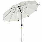 Outsunny Patio Umbrella Outdoor Sunshade Canopy With Tilt And Crank - White