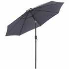 Outsunny Patio Umbrella Outdoor Sunshade Canopy With Tilt And Crank - Grey