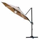 Outsunny 3M Led Cantilever Parasol Outdoor With Base Solar Lights - Brown