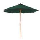 Outsunny 2.5M Wooden Garden Parasol Outdoor Umbrella Canopy With Vent - Green