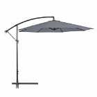 Outsunny 3M Garden Parasol Sun Shade Banana Umbrella Cantilever - Grey