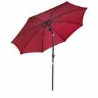 Outsunny Patio Umbrella Outdoor Sunshade Canopy With Tilt And Crank - Wine Red