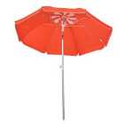 Outsunny Beach Umbrella with Tiltable Canopy - Orange