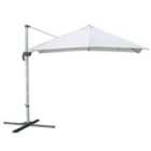 Outsunny Square 3M Patio Parasol Offset Cantilever Sun Umbrella Rotation - White